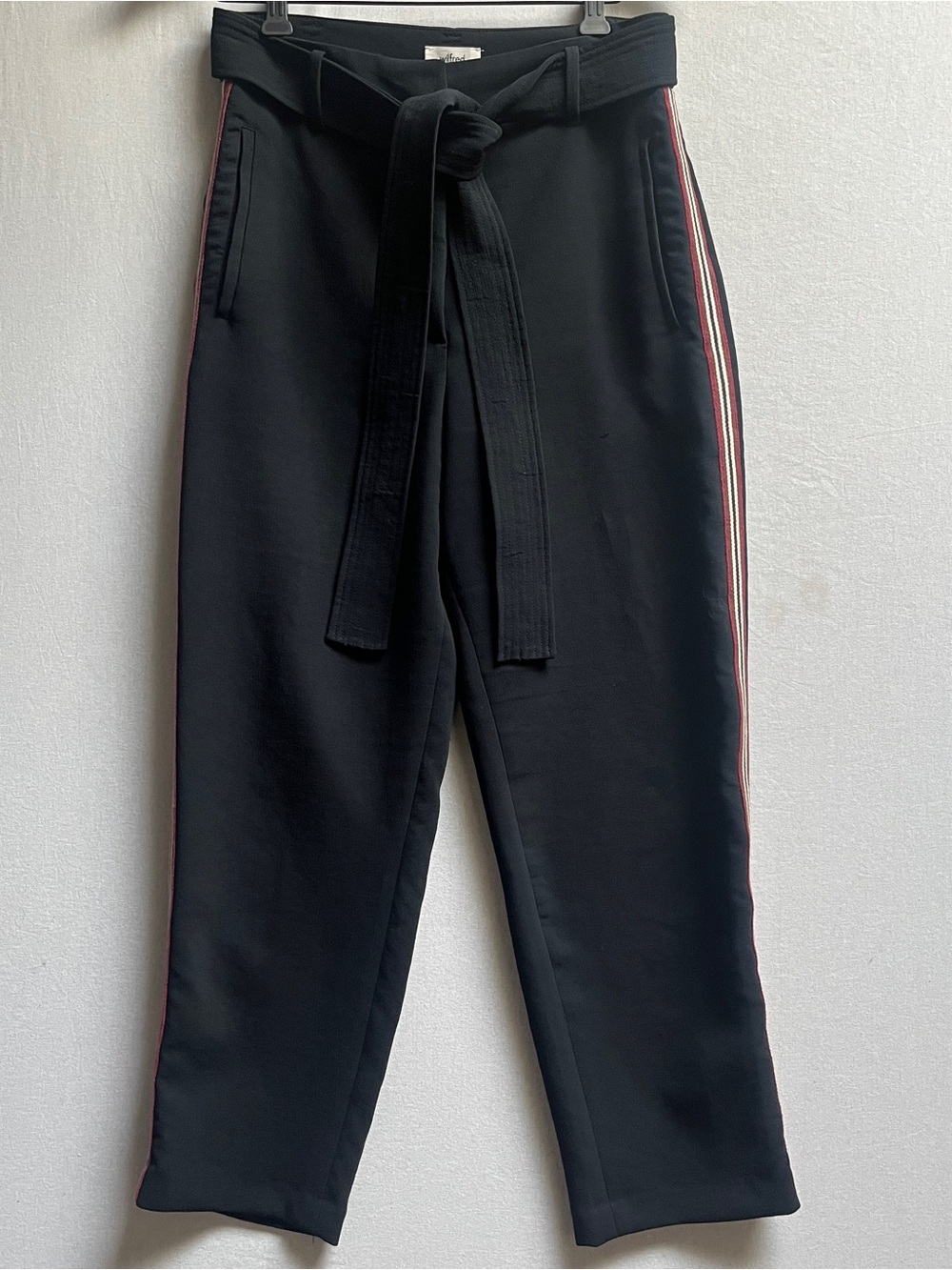 Aritzia Wilfred Dexter Belted Side Stripe Dress Pants Trousers 8